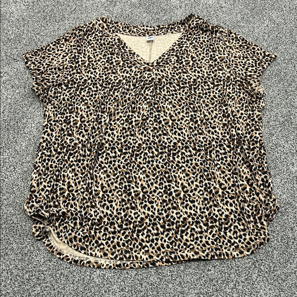 Old Navy Leopard Print V-Neck Blouse
